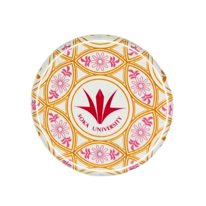 創大缶バッチ(ダマスク柄)