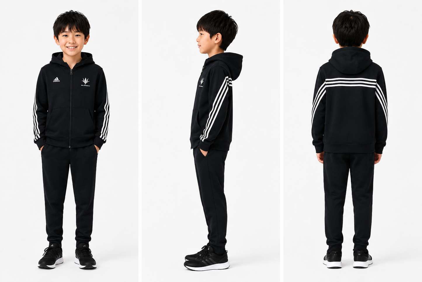 【アディダス×創価大学】フルジップフーディー キッズ（ブラック）