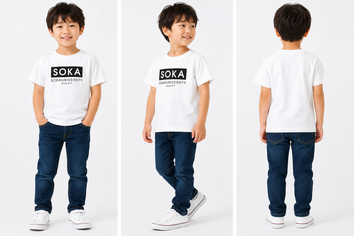 キッズTシャツ BOX（白地に黒）