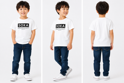 キッズTシャツ BOX（白地に黒）