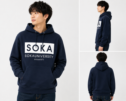 創大プルパーカー(BOX)ネイビー　(裏毛=パイル地)
