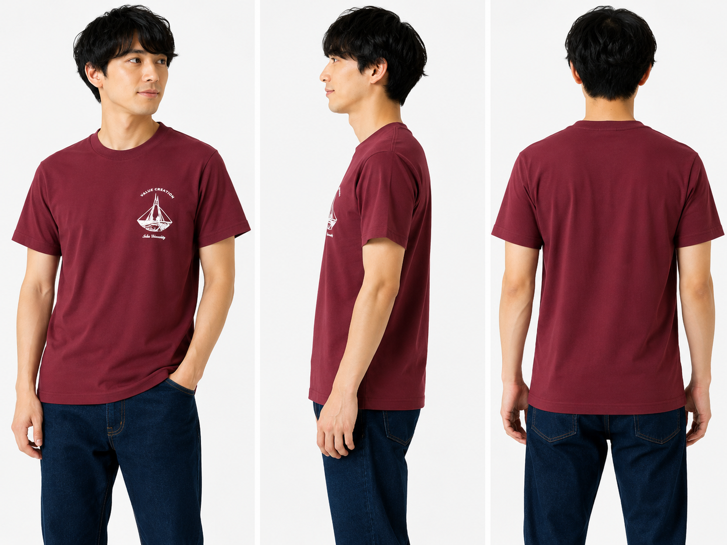 創大栄光橋Tシャツ （エンジ）