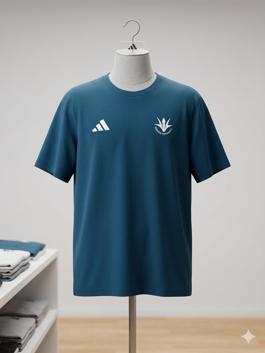 【アディダス×創価大学】エッセンシャルズ プラス ルーズフィット スモールロゴ 半袖Tシャツ（ダスキーペトロール）（ブルー）