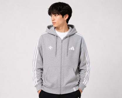 【アディダス×創価大学】エッセンシャルズ プラス ルーズフィット スリーストライプス フレンチテリー フルジップパーカー (
