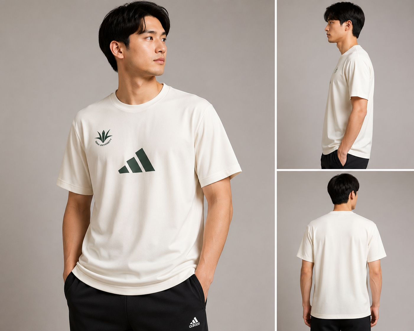 【アディダス×創価大学】中央アディダスロゴ半袖Tシャツ (ホワイト)