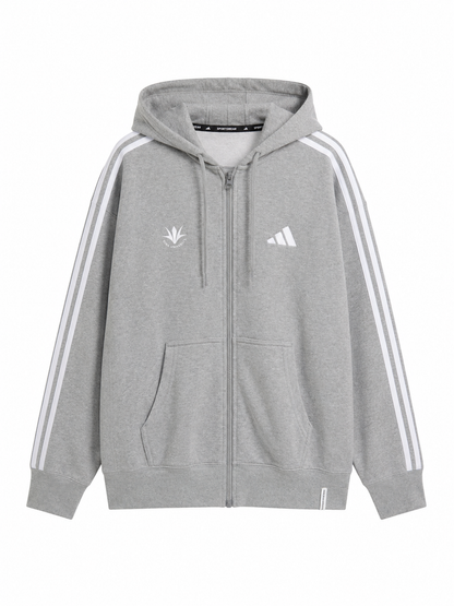 【アディダス×創価大学】エッセンシャルズ プラス ルーズフィット スリーストライプス フレンチテリー フルジップパーカー (
