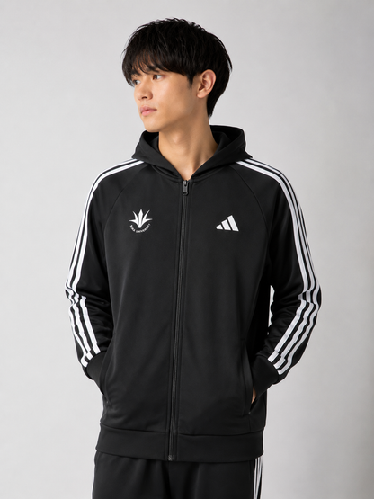 【アディダス×創価大学】エッセンシャルズ プラス スリーストライプス フレンチテリー フルジップパーカー（ブラック）