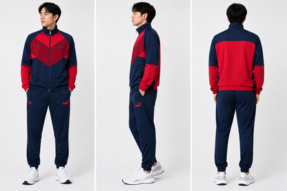 【PUMA×創価大学】トレーニングウェア 上下セットトラックスーツ（ネイビー＆レッド）