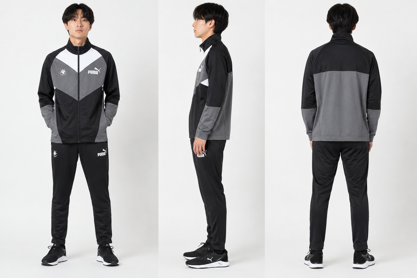 【PUMA×創価大学】トレーニングウェア 上下セットトラックスーツ （ブラック＆グレー）
