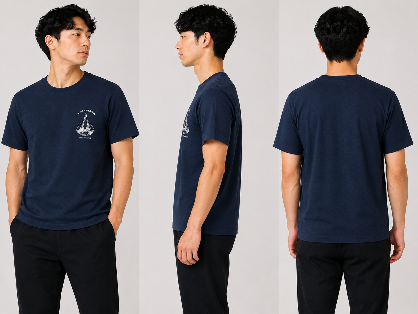 創価大学栄光橋プリントTシャツ（ネイビー）